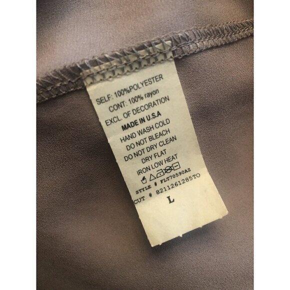 NWT SS Sis Sis Womens Size Large Tan Cream Blouse Short Sleeve - Picture 6 of 6